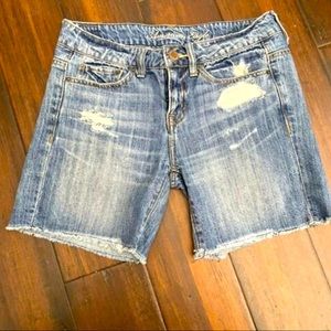 American Eagle Live Your Life Midi Denim Jean longer Length Summer Shorts Size 0